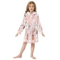 thumbnail image 6 of FORMRS Niños Bathrobe Unisex Hooded Robe Soft Plush Pajamas Sleepwear, Size 10-12T, Pink Halloween Ghosts, 6 of 7