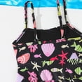thumbnail image 5 of mgoYE Little Girl Swimsuit Girls Swimsuit 2 Piece Tankini with Shorts Tiered Ruffle Swimwear Adjustable Straps Bathing Suit(Black,7-8 Years), 5 of 8