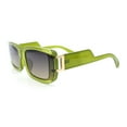 thumbnail image 5 of Womens Unique Exposed Side Lens Rectangular Plastic Mod Fashion Sunglasses Green - Black Brown, 5 of 6