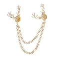 thumbnail image 1 of Christmas Deer Head Elk Neck Tip Tassel Double Chain Collar Pin Broche Mujeres jinwen Botones Collar, 1 of 8