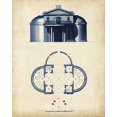 thumbnail image 2 of Andrew Cook George 20x24 Gold Ornate Wood Framed with Double Matting Museum Art Print Titled - Architectural Blueprint IV, 2 of 4