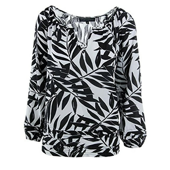 Sanctuary Womens Bodega Palm Leaf Print Blouse;X-Small