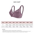 thumbnail image 6 of Lace Floral Bra Thin Deep V Large Size Gathered Comfortable Full Coverage Bra for Daily Wear Purple 36/80D, 6 of 6