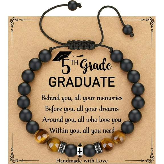 2025 Graduation Gifts for Him, High School College Graduation Gifts for Men Cross Bracelet Son with Meaningful Cards
