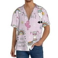 thumbnail image 3 of Daiia No Drama Llama Men's Linen Shirts Short Sleeve Casual Shirts Button Down Shirt for Men Beach Summer Wedding Shirt-X-Large, 3 of 7