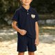 thumbnail image 2 of Odeerbi Niños 2 Piezas Preppy Outfit Oso Bordado Tenis Camisa de Golf y Pantalones Cortos Conjunto de Uniforme Escolar, 2 of 8