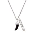 thumbnail image 1 of Delight Jewelry Black Sabre Tooth Silvertone Believe Faith Prayer Hope Bar Charm Necklace, 23", 1 of 4