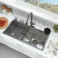 thumbnail image 3 of 32" Drop in Kitchen Sink Single Bowl Basin，Stainless Steel Kitchen Bar with Multiple Accessories，Net content: 17LB, 3 of 9