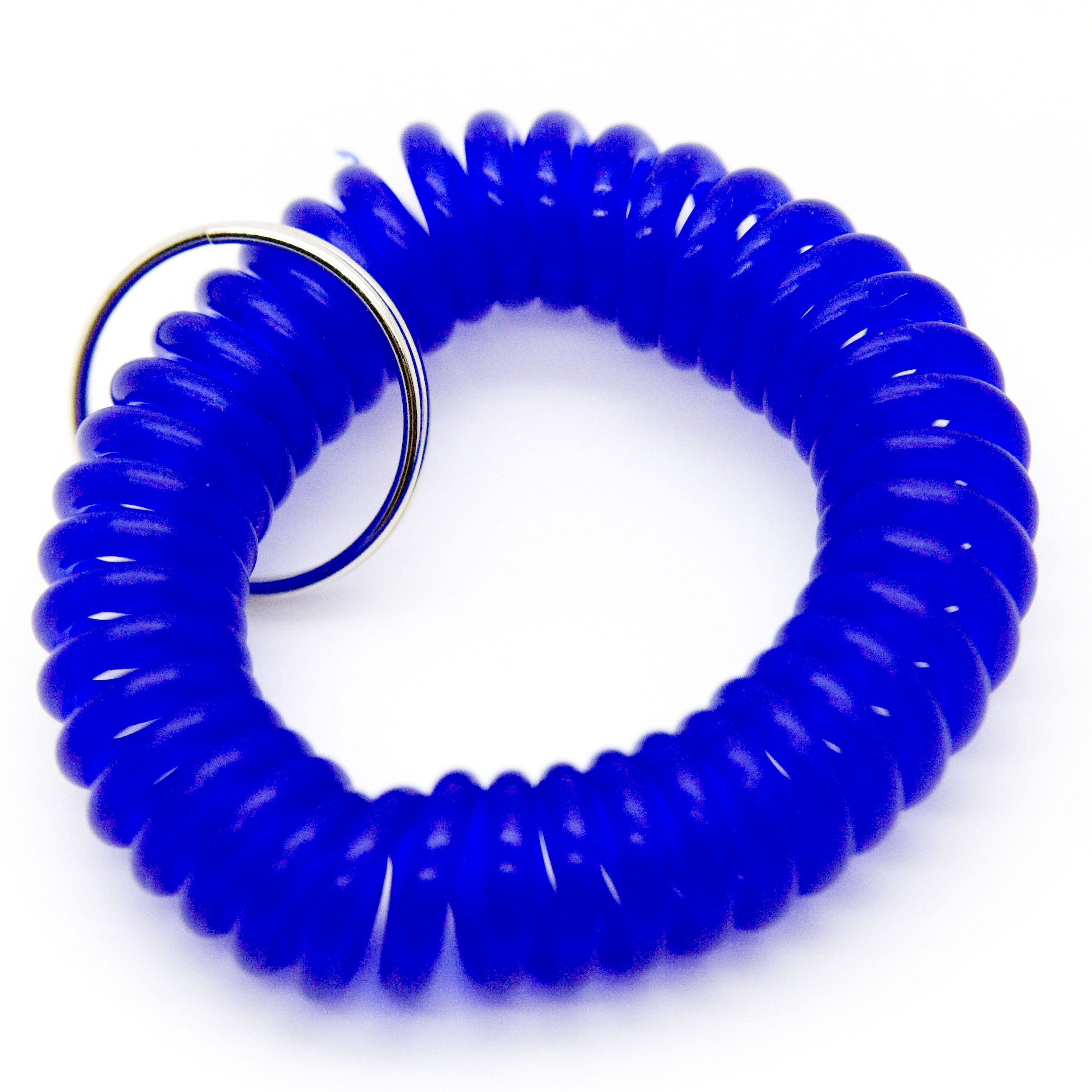 100pcs Blue Color Soft Spring Spiral Wrist Coil Elastic Wrist Band Key Ring Chain by OnDepot