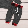 thumbnail image 5 of Toddlers Baby Girls Boy Long Sleeve Plaid Hoodie Top Pants Outfit with Pocket Fleece Clothes, 5 of 7