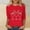 Red, variant on HAOTAGS Black Womens Tops Plus Size Cute Christmas Shirts Graphic Crew Neck 3/4 Sleeve Tops for Women