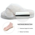 thumbnail image 4 of LORDFON Fluffy Open Toe Slippers for Women,Fuzzy Furry Cross Band Memory Foam Bedroom Plush House Womens Slippers, 4 of 6