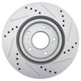 thumbnail image 4 of TRQ Front Performance Brake Rotor Drilled Slotted Pair Set for 200 / Avenger / Caliber / Cirrus / Compass / Eclipse / Galant / Lancer / Outlander / Outlander Sport / Patriot / Sebring, 4 of 5