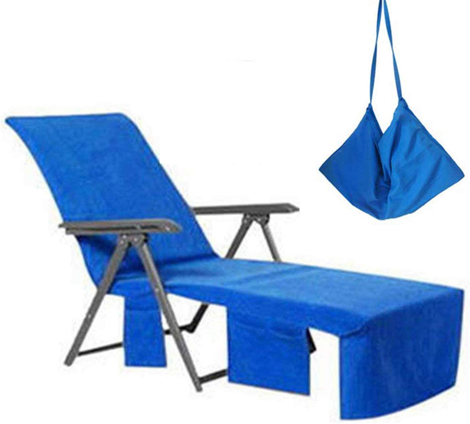 Portable Beach Towel Cover With Side Pockets Beach Chaise Lounge Chair Tow 