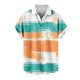 thumbnail image 2 of Blusa y camisa de manga corta con cuello vuelto para hombre, informal, a la moda, con estampado de bolsillo y botones, de poliéster., 2 of 5