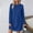Blue, variant on Ygbgbb Women's Solid Textured Long Sleeve Crew Neck Short Dress, Loose Fit Casual Tunic Dress for Daily Wear and Outdoor Activities Green S