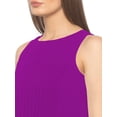 thumbnail image 4 of eloria Women's Georgette Pleated Boat Neck Sleevless Summer Casual Midi Dress, Color : Dark Violet | Size : 3XL, 4 of 5