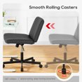 thumbnail image 2 of PayLessHere Criss Cross Armless Office Chair, Adjustable Height & 360° Swivel Wheels, Home Office Chair Black, 2 of 7