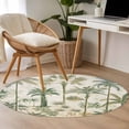 thumbnail image 5 of Palm Tree Round Area Rug 3 FT, Small Kitchen Bathroom Mat, Sage Green Tropical Nature Plant Watercolor Washable Indoor Outdoor Throw Runner Carpet Non-Shedding Doormat for Table Shower Sofa Entryway, 5 of 9