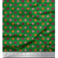 thumbnail image 1 of Soimoi Green Poly Georgette Fabric Colorful Dots Printed Craft Fabric by the Yard 52 Inch Wide, 1 of 3
