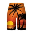 thumbnail image 3 of lcziwo Summer Fashion Men Shorts 2025 Vacation Shorts Board Surf Beach Shorts Elastic Waist Drawstring Shorts Casual Tropical Shorts with Pockets Orange,XL, 3 of 4