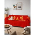 thumbnail image 6 of Red Yellow Dragon Couch Cover, Happy New Year Sofa Cover Blanket for 2 Seat Cushion, Sectional Sofa Slipcover Furniture Protector for Living Room Bedroom 71''x102'', 6 of 9