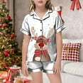 thumbnail image 2 of Gubotare Christmas Pajamas Toddler Plaid Girls Pajamas Set, Soft Lightweight Button-Down Top with Shorts 2 Piece PJS Size 2t 3t (White,2-3 Years), 2 of 5