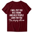 thumbnail image 4 of Gibobby Playera TéRmica Ligera Tops sueltos con cuello redondo, camiseta estampada, blusa, mangas , blusa informal para mujer（Vino， XXXXXL), 4 of 5