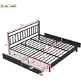 thumbnail image 4 of King Size Bed-Frame with Storage,Metal Platform Bed with Headboard,4 Drawers,Sturdy Metal-Frame,Easy to Install,No Spring Box Needed,Bedroom Furniture for Teens and Adults, 4 of 6