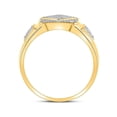 thumbnail image 4 of 10kt Yellow Gold Mens Round Diamond Diagonal Square Cluster Ring 1/3 Cttw, 4 of 4