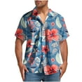 thumbnail image 2 of Awdenio Hawaiian Shirt for Men Short Sleeve Floral Tropical Aloha Shirt Casual Summer Button Down Holiday Beach Shirt with Pocket, 2 of 5