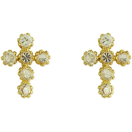 Jewelry Of Faith 14k Cross Cz Earring St