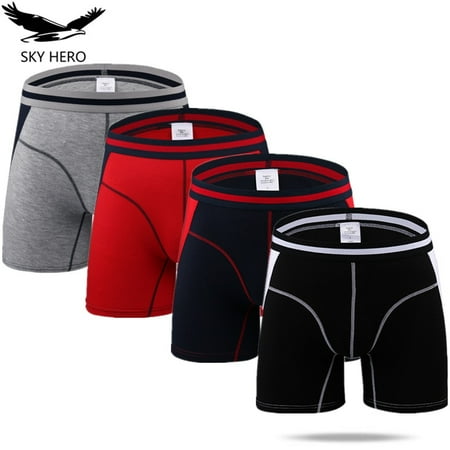 

4pcs/Lot Long Boxers Panties Men Underwear Underpants Male Shorts Calzoncillos Man Boxer Slip Hommes Modal Hombre Brand