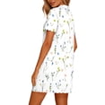 thumbnail image 6 of Fewfanhot Spring Dresses for Women House Dress with Pockets Button Down Sleepshirt Short Sleeve Nightshirt, 6 of 7