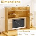 thumbnail image 3 of Costway 3-Tier Desktop Bookshelf with 6 Shelves Desk Organizer for Computer Desk Beige, 3 of 10