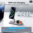 thumbnail image 4 of 25W Wireless Charging Compatible For IPhone 17-12 Pro Max, 3-in-1 Magnetic Foldable Compatible With Apple Watch & AirPods Pro White, 4 of 11