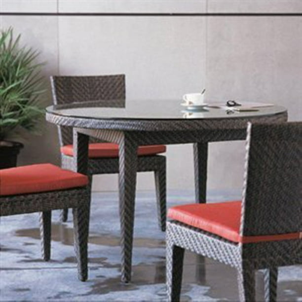 Hospitality Rattan Soho 5 Piece 48 In Patio Dining Set Rehau Fiber Java Brown Com Hospitality Rattan Soho 5 Piece 48 In, Rehau Outdoor Furniture
