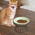 thumbnail image 6 of Raised Cat Food Bowl Porcelain Bowl Metal Stand Removable Simple Cleaning Multipurpose Cat Food and Water Bowl Stylish for Dry Wet Food, 6 of 9