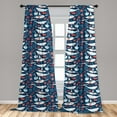thumbnail image 5 of Ambesonne Narwhal Curtains, Fish Narwhal, Pair of 28"x63", Royal Blue Pale Blue, 5 of 5