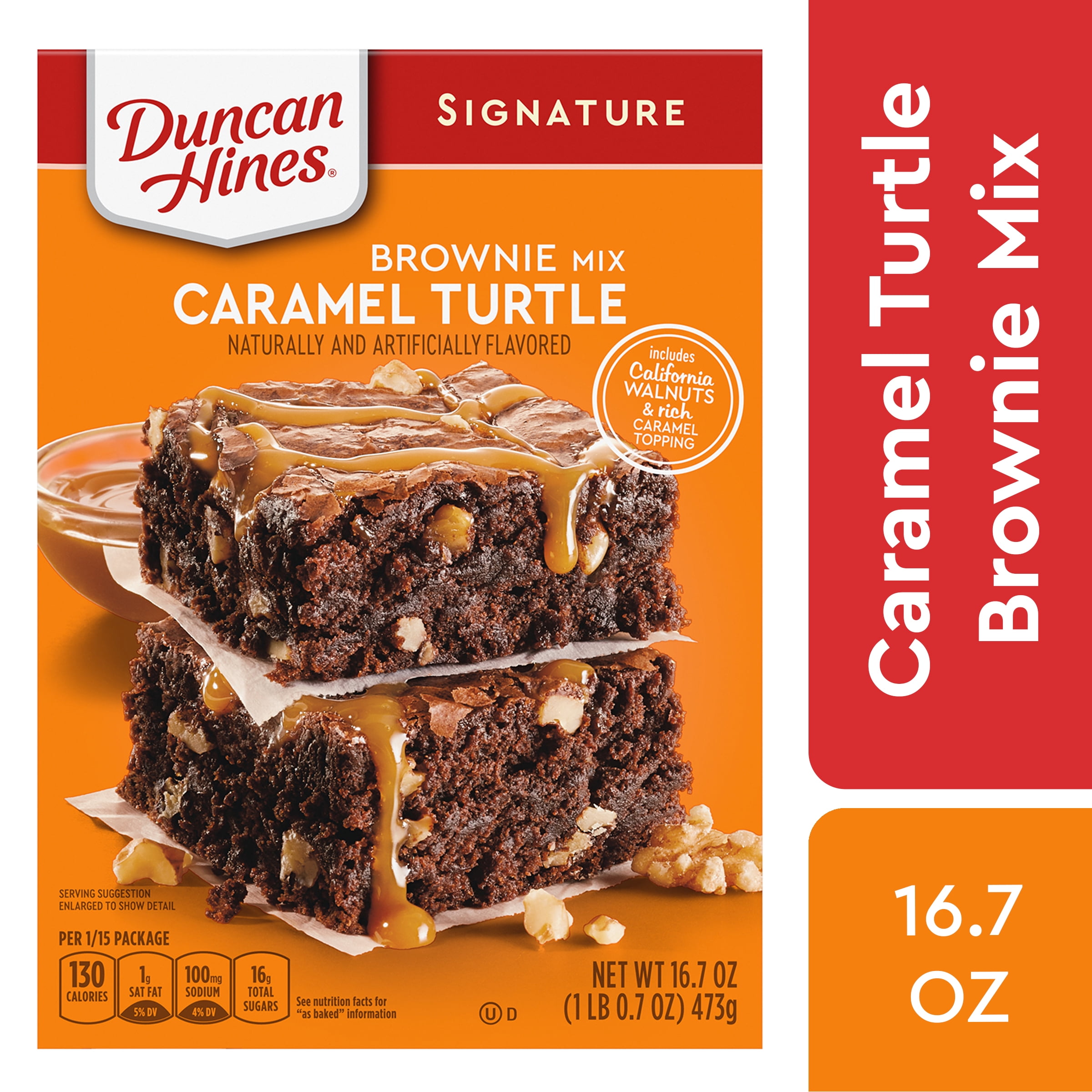 Duncan Hines Signature Caramel Turtle Brownie Mix, 16.7 OZ Walmart