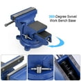 thumbnail image 3 of Heavy Duty Bench Vise With Enhanced Grip, Ductile Iron For Multifunctional Use, Features Mount Holes And Roll-formed Screw Threads, Swivels And Locks (4", Chrome Plated), 3 of 5