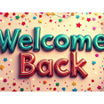thumbnail image 4 of Welcome Back Banner Colorful Confetti Balloons Decorative Background Party Supplies Event Backdrop Celebration Welcome Banner Photography Props, 4 of 4