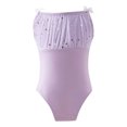 thumbnail image 3 of Girls Camisole Leotard with Sparkle Star Print and Bow Straps,Ballet Dance Bodysuit, 3 of 7