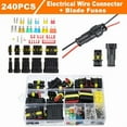 thumbnail image 2 of 240pcs 1-6 Pin Car Automotive Waterproof Electrical Wire Connector Plug Kit Set, 2 of 10