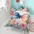 thumbnail image 4 of Butterfly and Flower Duvet Cover and Pillowcase Set for Single Bedding, Bedroom Accessories for Kids Teens, 4 of 5