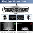 thumbnail image 2 of 12" Rain Shower Head with Handheld Spray 4 Settings High Pressure Shower Head Rainfall Showerhead with Handheld Sprayer + 12" Shower Head Extension Arm,79" Shower Hose, 12" x 8" Rectangle Shower Heads, 2 of 7