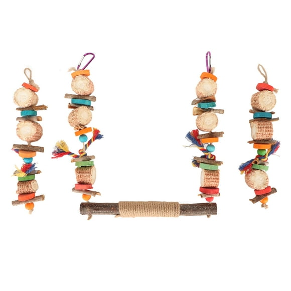 ZNNGRNJE Bird Swing Chewing Toys Rich Colors Safe Corn Husk Bark Edible Coloring Matter Hanging Bird Toys for Parrot Parakeets ZR721-3541