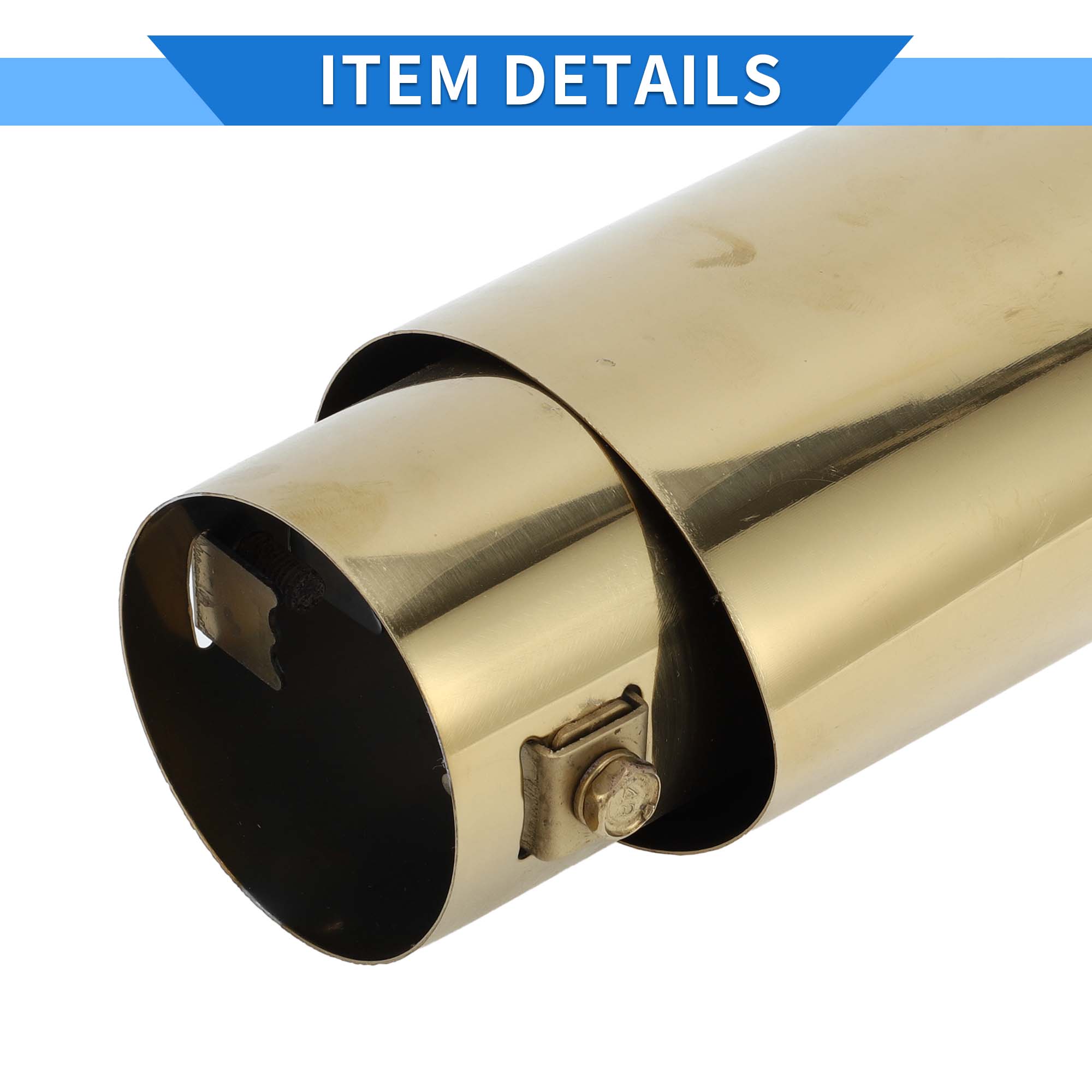 Unique Bargains Slant Exhaust Tip, 1.3" - 2.4" Inlet 3.4" Outlet 5.8" Length Universal