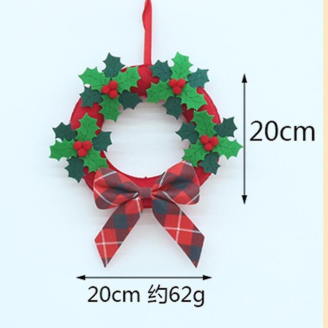 Decoraciones navideñas, corona navideña no tejida, colgante para puerta, decoración de corona de árbol de Navidad, hábil y duradera