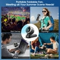 thumbnail image 5 of Portable Fan Handheld Mini Fan: Travel Fans with Air Turbo Tech, 4000mAh Battery with LED Display, 5 Gear Wind, 3 in 1 Foldable Small Hand Fans for Makeup, Outdoor, Working, Shopping (Purple), 5 of 9